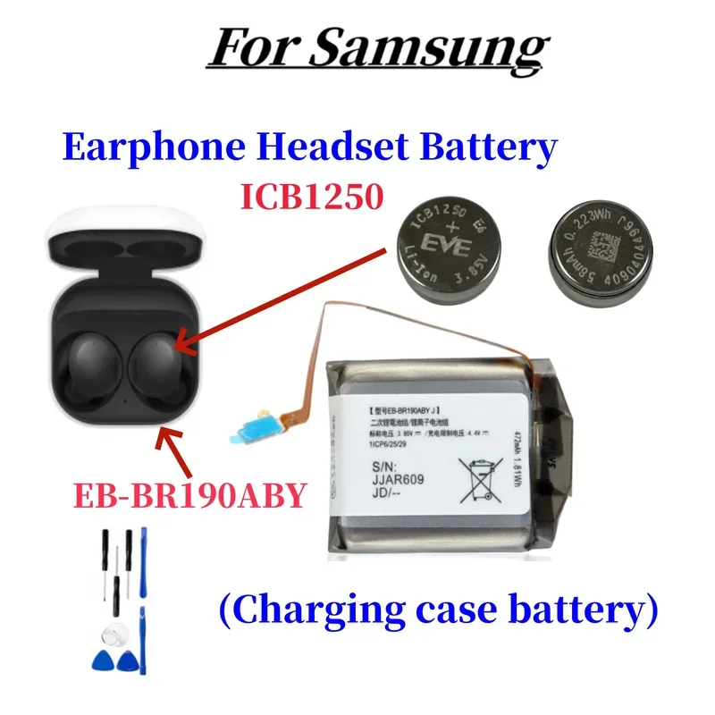 Новый аккумулятор для Samsung Galaxy Buds 2 Buds2 SM-R177, аккумулятор для наушников и гарнитуры ICB1250 NS1250 EB-BR190ABY 472 мАч + бесплатные инструменты
Новый аккумулятор для Samsung Galaxy Buds 2 Buds2 SM-R177, аккумулятор для наушников и гарнитуры ICB1250 NS1250 EB-BR190ABY 472 мАч + бесплатные инструменты