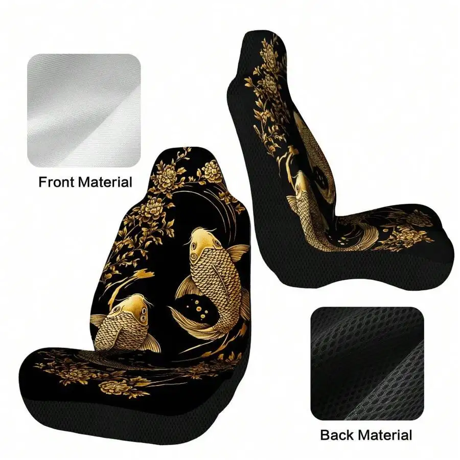 Universal Car Seat Cover Set With Koi Fish Print Chic Vehicle Seat Covers All Season Use
Universal Car Seat Cover Set With Koi Fish Print Chic Vehicle Seat Covers All Season Use