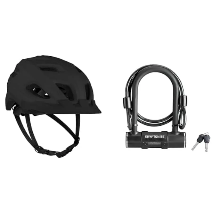 Lennon Bike Helmet with LED Safety Light and Kryptonite Bicycle U-Lock with Braided Steel Cable
Lennon Bike Helmet with LED Safety Light and Kryptonite Bicycle U-Lock with Braided Steel Cable