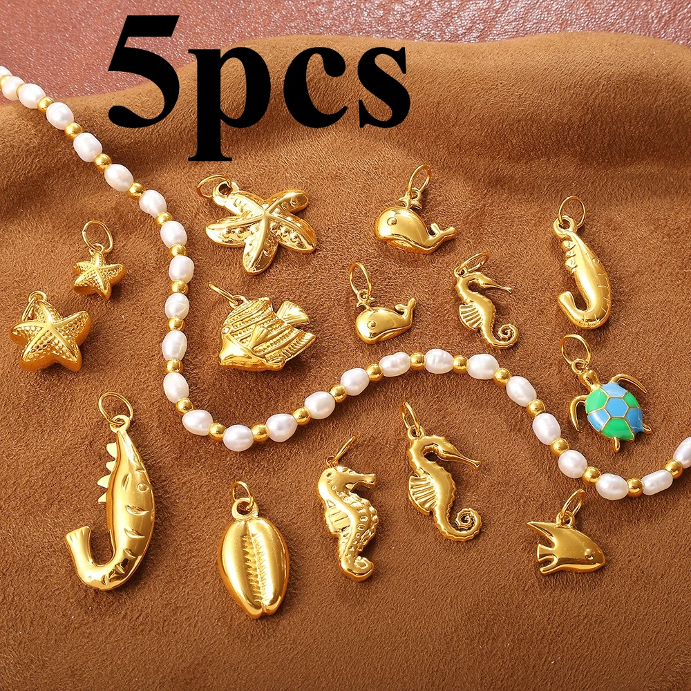 5Pcs Real Gold Plated Starfish Fish Whale Seahorse Octopus Sea Turtle Charms for Jewelry Making DIY Pendant Accessories
5Pcs Real Gold Plated Starfish Fish Whale Seahorse Octopus Sea Turtle Charms for Jewelry Making DIY Pendant Accessories