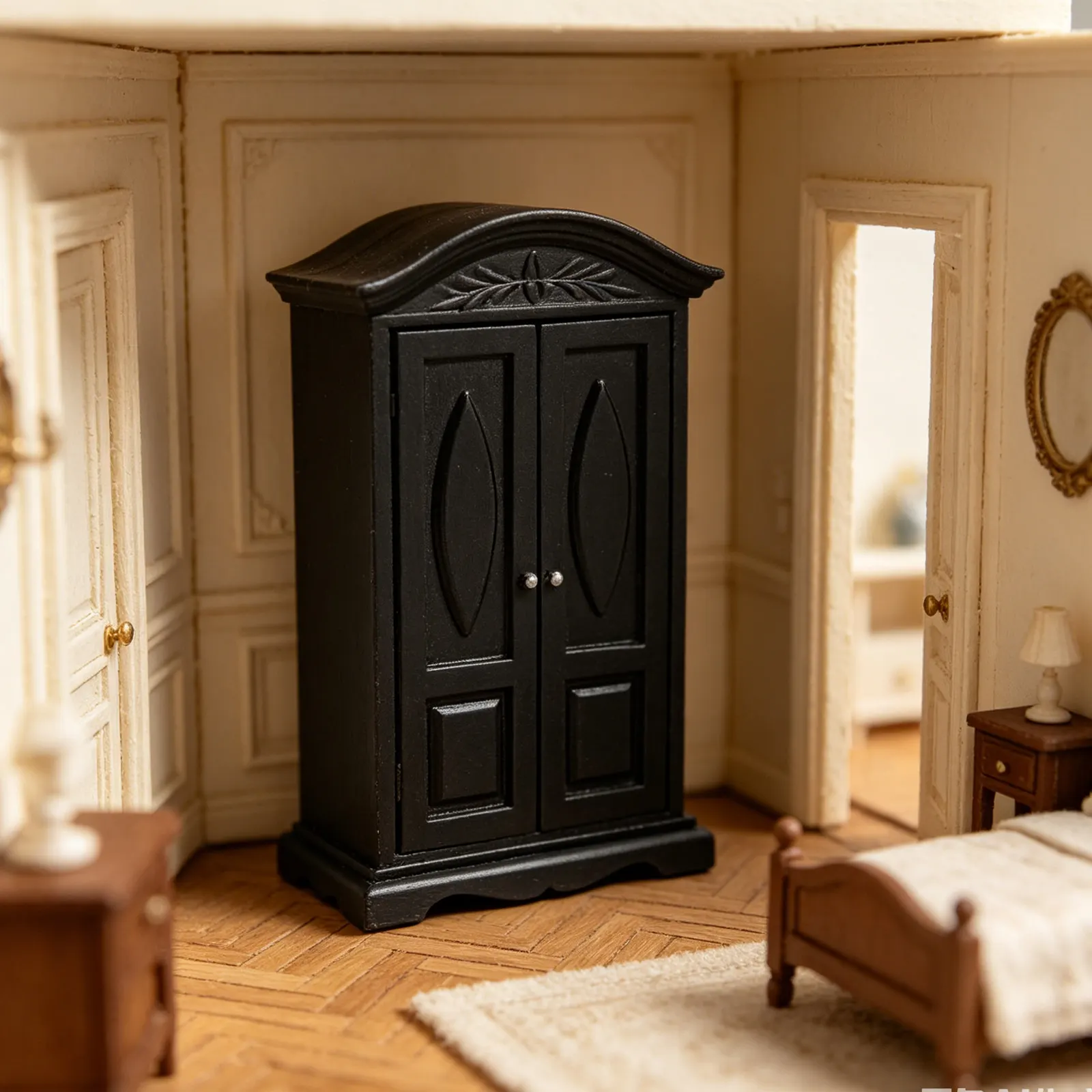 1 12 Scale Miniature Wooden Black Wardrobe Closet Handcrafted Carved Bedroom Armoire Versatile Mini Furniture for Dollhouse
1 12 Scale Miniature Wooden Black Wardrobe Closet Handcrafted Carved Bedroom Armoire Versatile Mini Furniture for Dollhouse