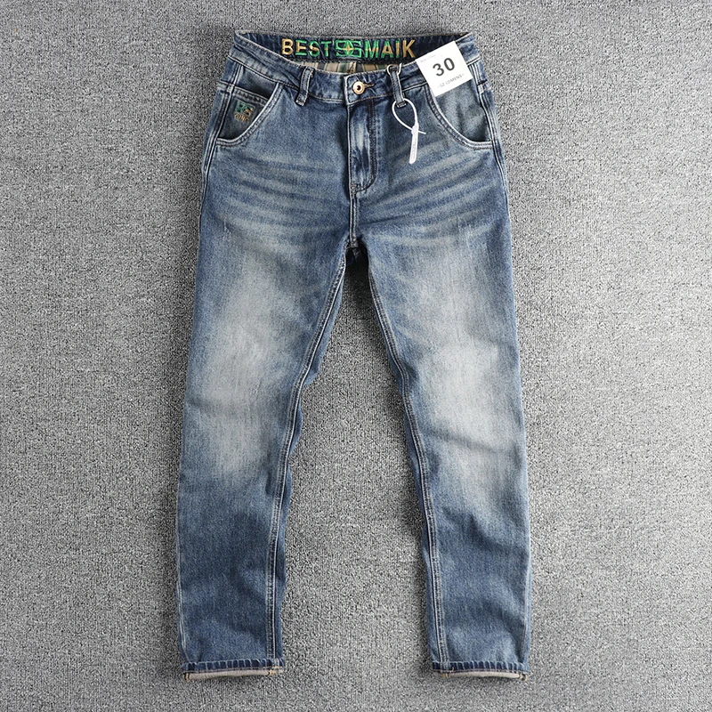 American Retro Washed Jeans Men's Comfortable Fabric Straight Leg Long Pants Cotton Stretch Denim Youth All Seasons
American Retro Washed Jeans Men's Comfortable Fabric Straight Leg Long Pants Cotton Stretch Denim Youth All Seasons