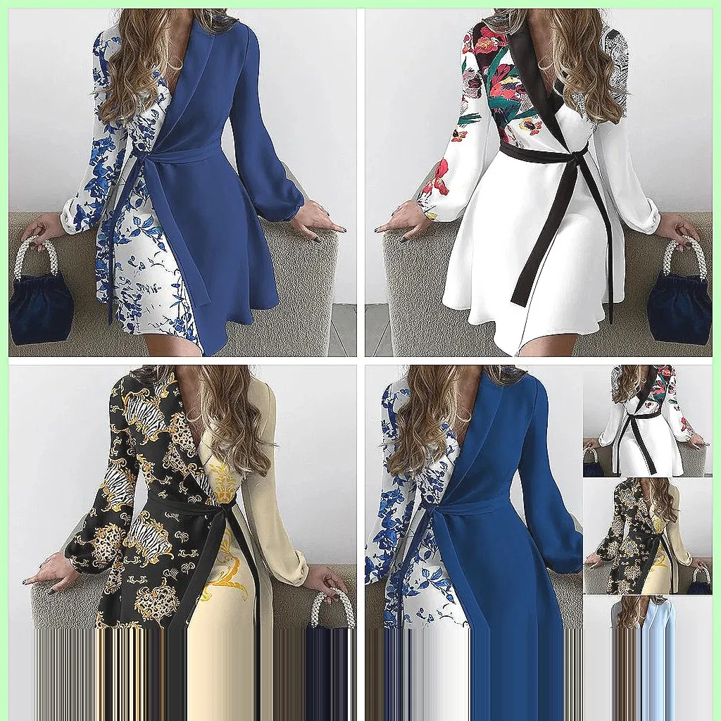 Trendy Women's Summer Dress V-Neck Color Blocked Lace-Up Elegant Irregular Design
Trendy Women's Summer Dress V-Neck Color Blocked Lace-Up Elegant Irregular Design