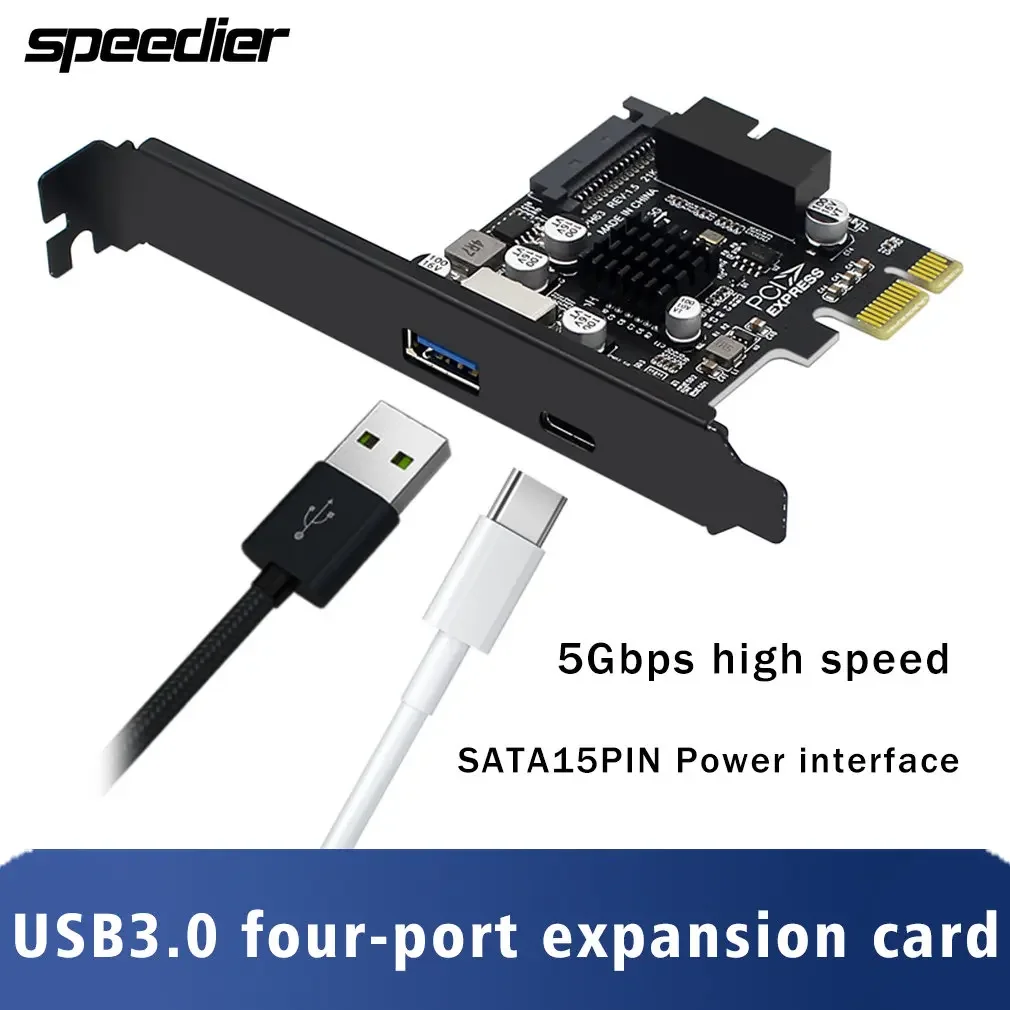 PCI-E To USB 3.0 Type A Expansion Card 5Gpbs Type E PCI Express Card 19/20 Pin Header for Type C Front Panel Mount Adapter
PCI-E To USB 3.0 Type A Expansion Card 5Gpbs Type E PCI Express Card 19/20 Pin Header for Type C Front Panel Mount Adapter