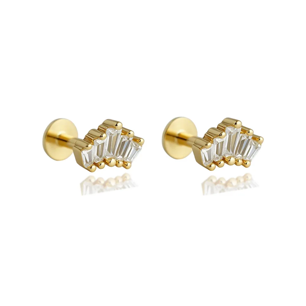 CCFJOYAS 925 Sterling Silver Crown T-tube Flat Bottom Screw Earrings for Girl Clear Zircon Crown Piercing Earrings Fine Jewelry
CCFJOYAS 925 Sterling Silver Crown T-tube Flat Bottom Screw Earrings for Girl Clear Zircon Crown Piercing Earrings Fine Jewelry