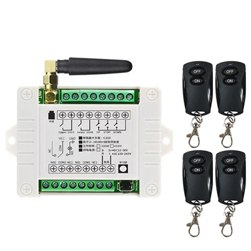 Smart Multiple DC 12V 24V 36V 433MHz 2CH Channel Wireless 10A Relay RF Remote Control Switch Receiver Transmitter For Garage
Smart Multiple DC 12V 24V 36V 433MHz 2CH Channel Wireless 10A Relay RF Remote Control Switch Receiver Transmitter For Garage