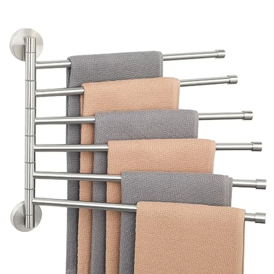 Swivel Towel Rack SUS304 Stainless Steel 6 Arms Towel Bar Space Saving Swing Out Towel Rack Towel Hanger for Bathroom Wall Moun
Swivel Towel Rack SUS304 Stainless Steel 6 Arms Towel Bar Space Saving Swing Out Towel Rack Towel Hanger for Bathroom Wall Moun