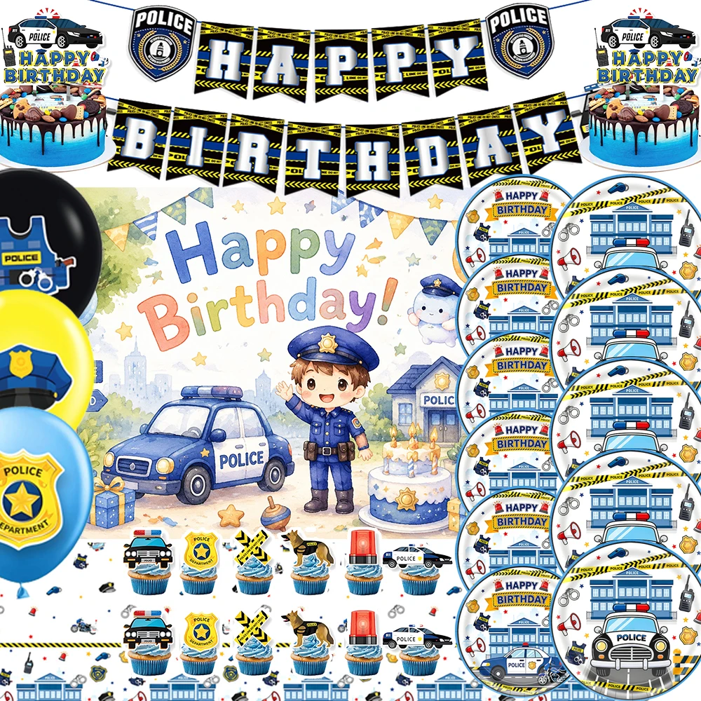 Cartoon Police Car Theme Birthday Party Decoration Backdrop Tableware Paper Cup Balloon Tablecloth Cake Topper Supplies Kid Gif
Cartoon Police Car Theme Birthday Party Decoration Backdrop Tableware Paper Cup Balloon Tablecloth Cake Topper Supplies Kid Gif