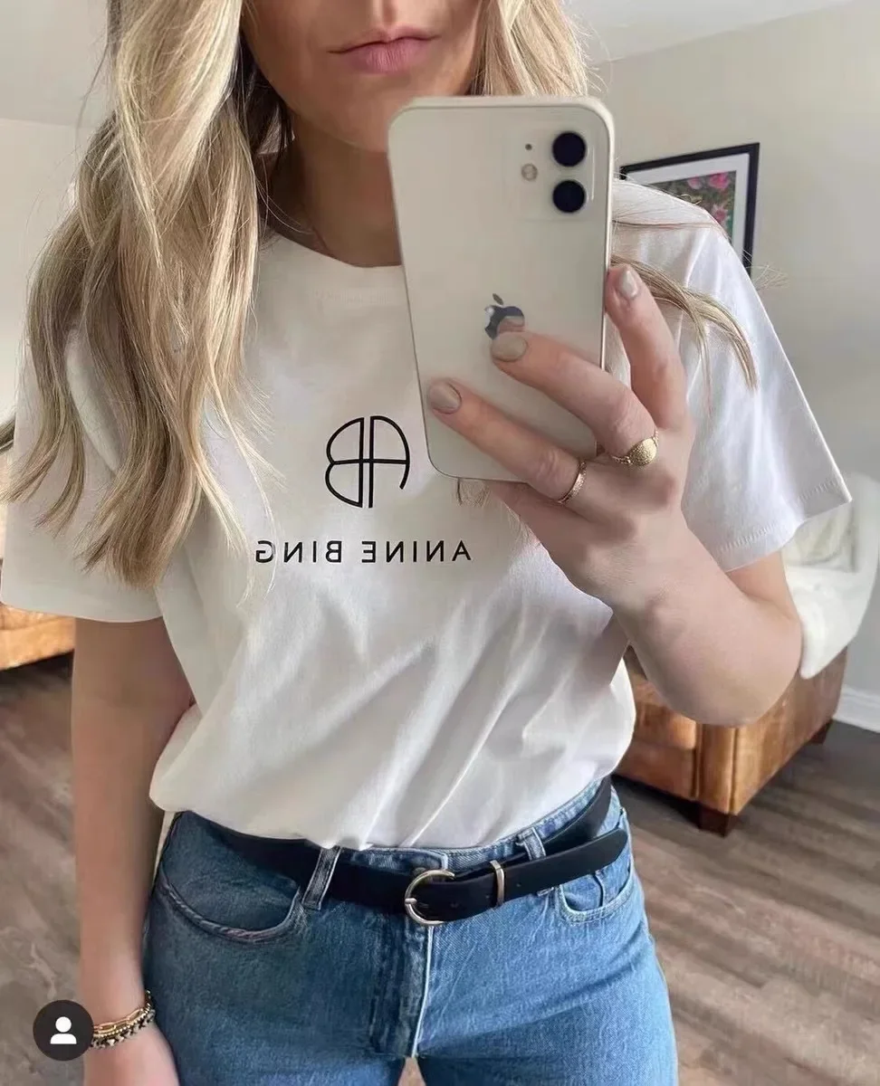 24 Early Spring New North American Niche AB Classic Letter Logo Printed Cotton Women's Round Neck Short Sleeved T-shirt Tee
24 Early Spring New North American Niche AB Classic Letter Logo Printed Cotton Women's Round Neck Short Sleeved T-shirt Tee