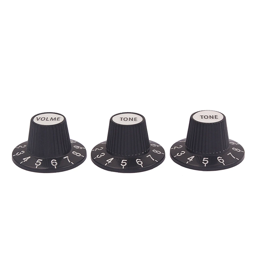 3 pcs Plastic Volume Tone Control Knobs For Bass Replacement Accessory Flat Style Electric Durable Anti- Knob
3 pcs Plastic Volume Tone Control Knobs For Bass Replacement Accessory Flat Style Electric Durable Anti- Knob