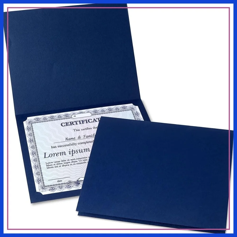 25 Pack Plain Blue Certificate Folders, Linen Cover, 9.5x12, Diploma Holder
25 Pack Plain Blue Certificate Folders, Linen Cover, 9.5x12, Diploma Holder