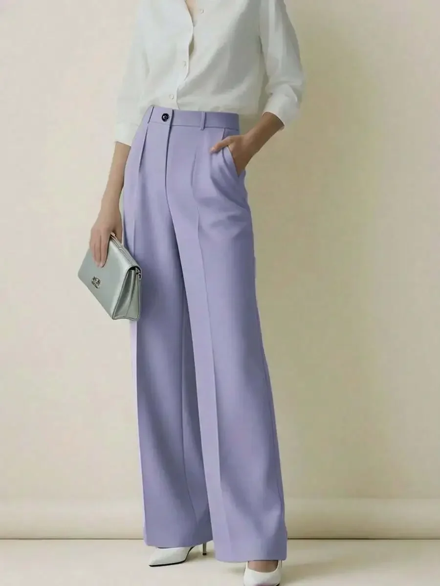 Women High Waist Pleated Wide Leg Trousers For Office And Casual Spring Summer
Women High Waist Pleated Wide Leg Trousers For Office And Casual Spring Summer