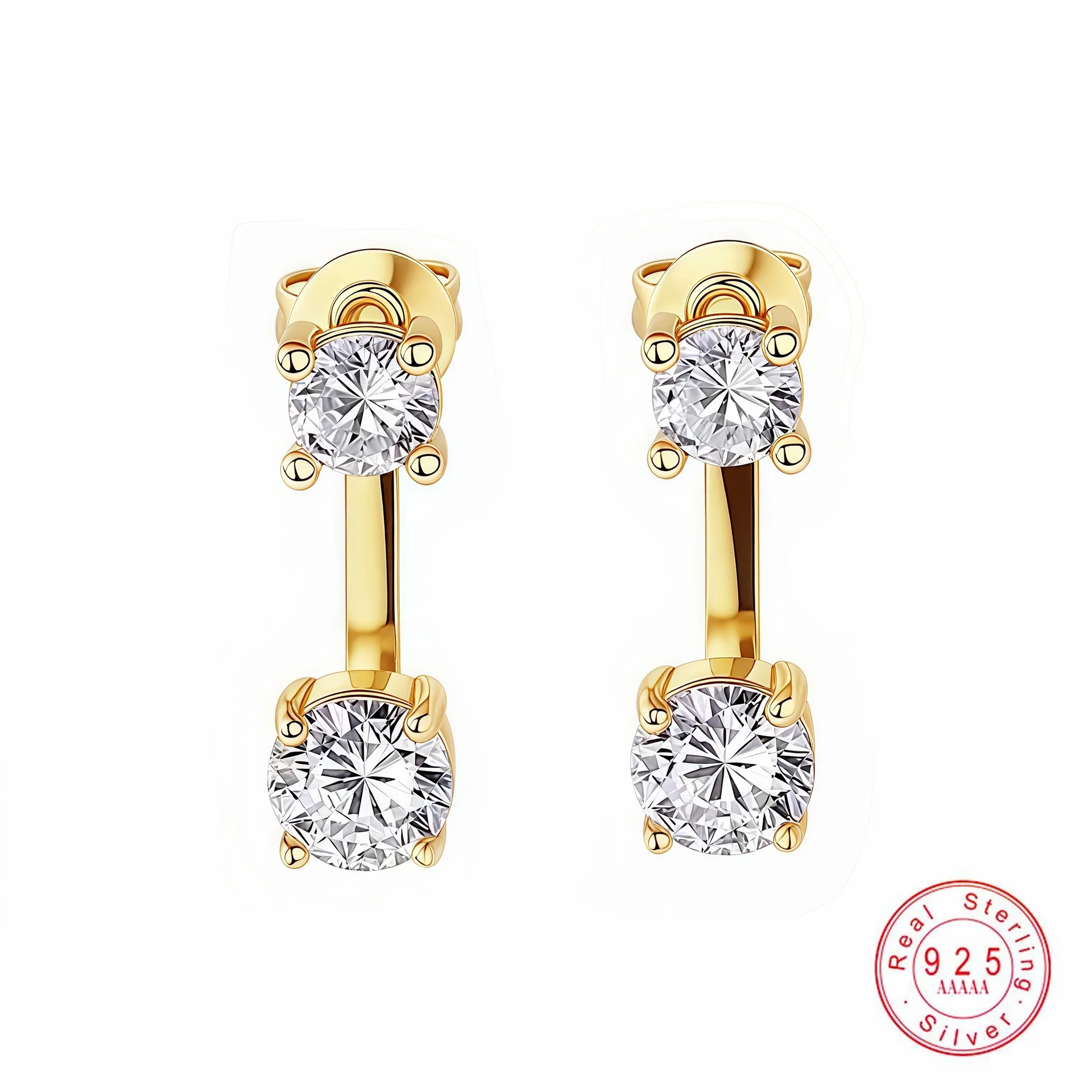 925 Sterling Silver Two Stone Moissanite Drop Earrings for Women | Dainty Double Stone Huggie Dangle Jewelry
925 Sterling Silver Two Stone Moissanite Drop Earrings for Women | Dainty Double Stone Huggie Dangle Jewelry