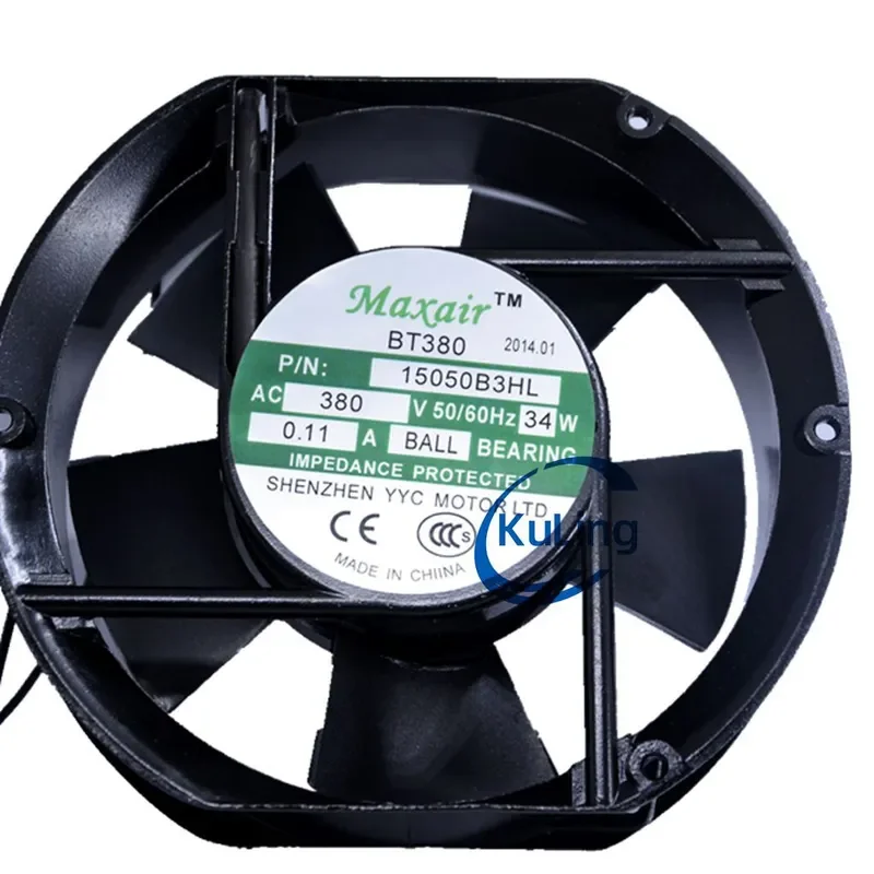 for BT380 BT15050B3HL Maxair 380V 0.11A 34W AC Fan Original Genuine Replacement
for BT380 BT15050B3HL Maxair 380V 0.11A 34W AC Fan Original Genuine Replacement