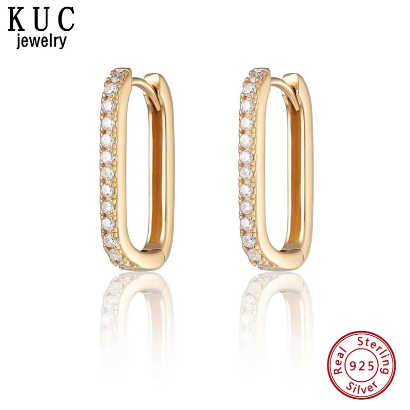 925 Sterling Silver Original Certificate Pave CZ U-Shaped Huggie Hoop Earrings For Women Fine Statement Jewelry
925 Sterling Silver Original Certificate Pave CZ U-Shaped Huggie Hoop Earrings For Women Fine Statement Jewelry