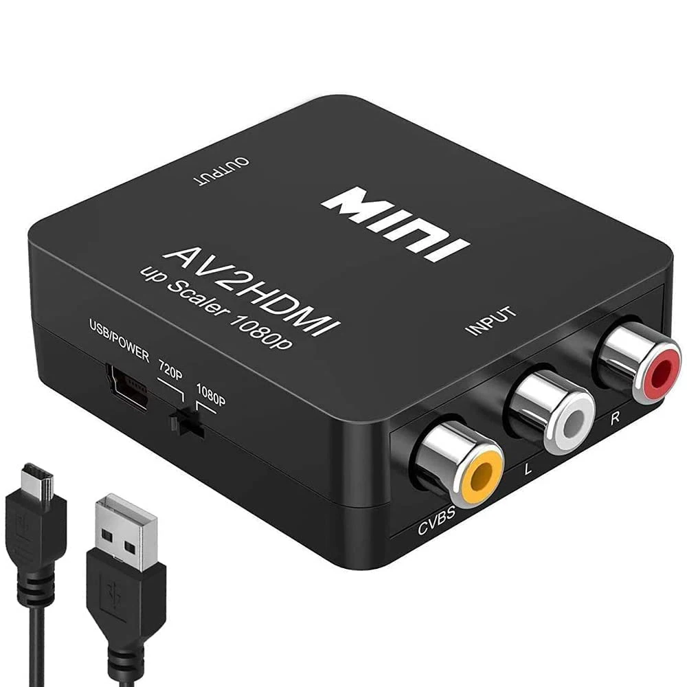 RCA to HDMI-compatible Converter 1080P RCA CVBS AV to HDMI-compatible Video Audio Adapter For PS2 Xbox VHS VCR Support PAL/NTSC
RCA to HDMI-compatible Converter 1080P RCA CVBS AV to HDMI-compatible Video Audio Adapter For PS2 Xbox VHS VCR Support PAL/NTSC