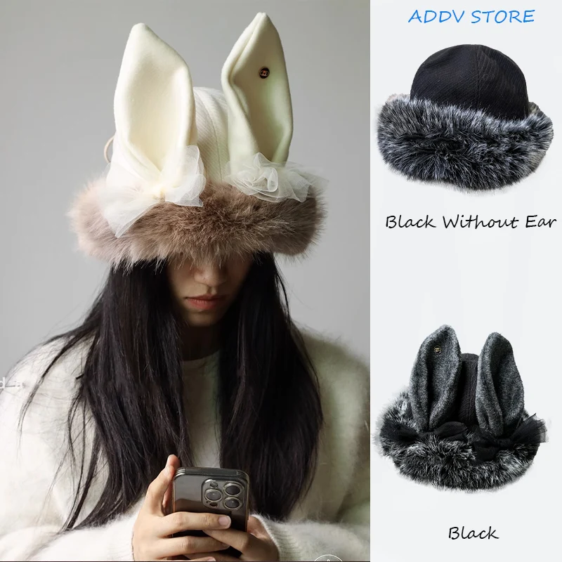 Y2K Heavy Industry Rabbit Eared Imitation Fox Fur Big Fur Collar Caps for Women Warm Face Look Smaller Bomber Hat Russian Gorras
Y2K Heavy Industry Rabbit Eared Imitation Fox Fur Big Fur Collar Caps for Women Warm Face Look Smaller Bomber Hat Russian Gorras