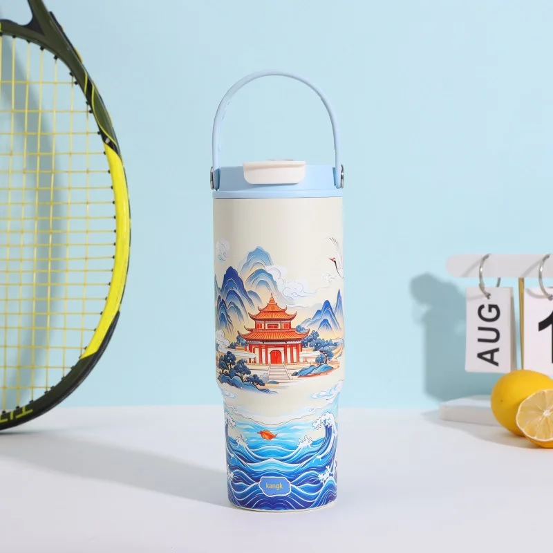 1PC 750ML Portable Thermoses Double Wall Vacuum Insulated Tumbler 316 Stainless Steel Car Tumbler with Handle Lid and Straw
1PC 750ML Portable Thermoses Double Wall Vacuum Insulated Tumbler 316 Stainless Steel Car Tumbler with Handle Lid and Straw