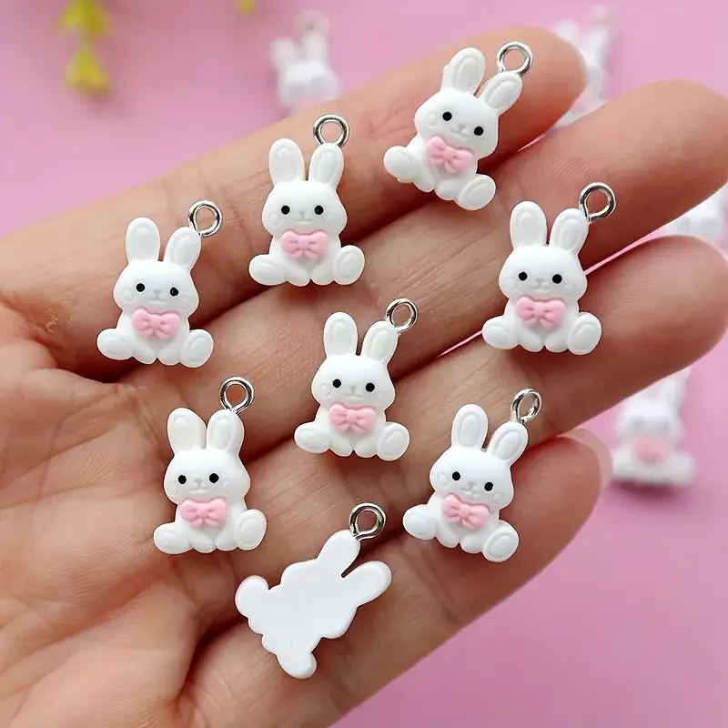 10/20pcs Mini Flat-Back Resin Bunny Charms, Kawaii Animal Pendants for DIY Jewelry Making, Craft Supplies for Handmade Keychains
10/20pcs Mini Flat-Back Resin Bunny Charms, Kawaii Animal Pendants for DIY Jewelry Making, Craft Supplies for Handmade Keychains