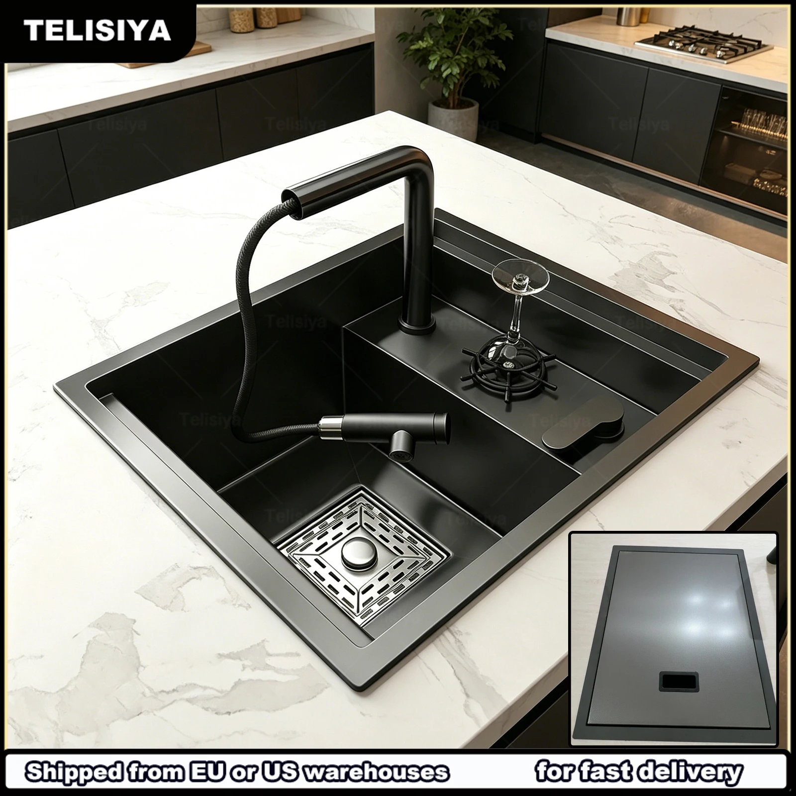 Embossed Hidden Kitchen Sink Stainless Steel Modern RV Bar Sinks Coffee shop Small Single Slot With Lid Apartment
Embossed Hidden Kitchen Sink Stainless Steel Modern RV Bar Sinks Coffee shop Small Single Slot With Lid Apartment