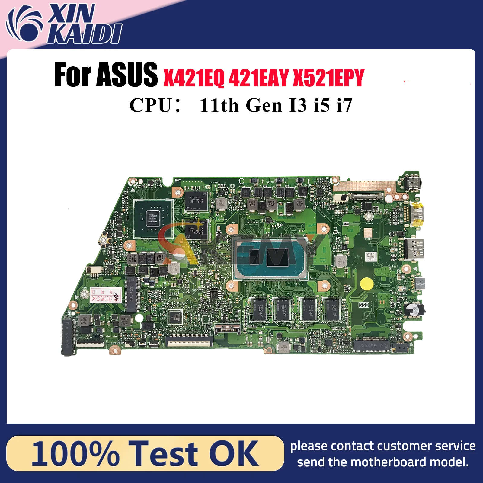 X421EQY Материнская плата для ноутбука ASUS 421EAY R521E X521EQ K533E V533E S533E X521EPY X521E I521E X421EQ Материнская плата 11-го поколения I3 i5 i7
X421EQY Материнская плата для ноутбука ASUS 421EAY R521E X521EQ K533E V533E S533E X521EPY X521E I521E X421EQ Материнская плата 11-го поколения I3 i5 i7