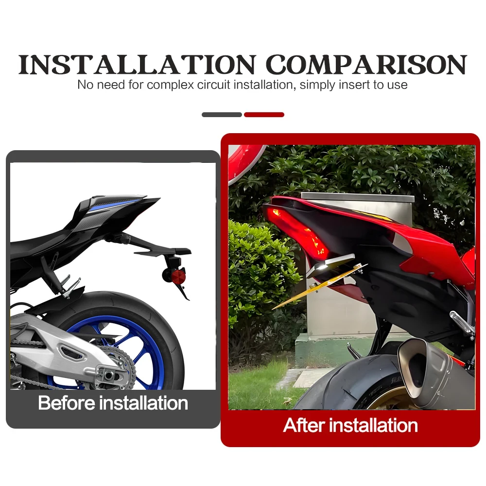 Motorcycle Rear Tail Light Brake Turn Signals Integrated LED Bracket For Yamaha YZF R1/M R1 R1M 2015-2025 License Plate Bracket
Motorcycle Rear Tail Light Brake Turn Signals Integrated LED Bracket For Yamaha YZF R1/M R1 R1M 2015-2025 License Plate Bracket