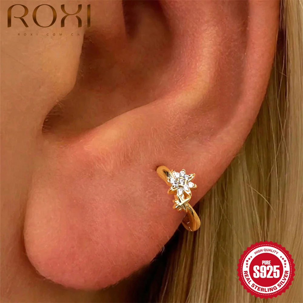 ROXI 925 Sterling Silver Octagonal Star Luxury CZ Crystal Hoop Earrings For Women Classic Pop Wind Piercing Earrings
ROXI 925 Sterling Silver Octagonal Star Luxury CZ Crystal Hoop Earrings For Women Classic Pop Wind Piercing Earrings