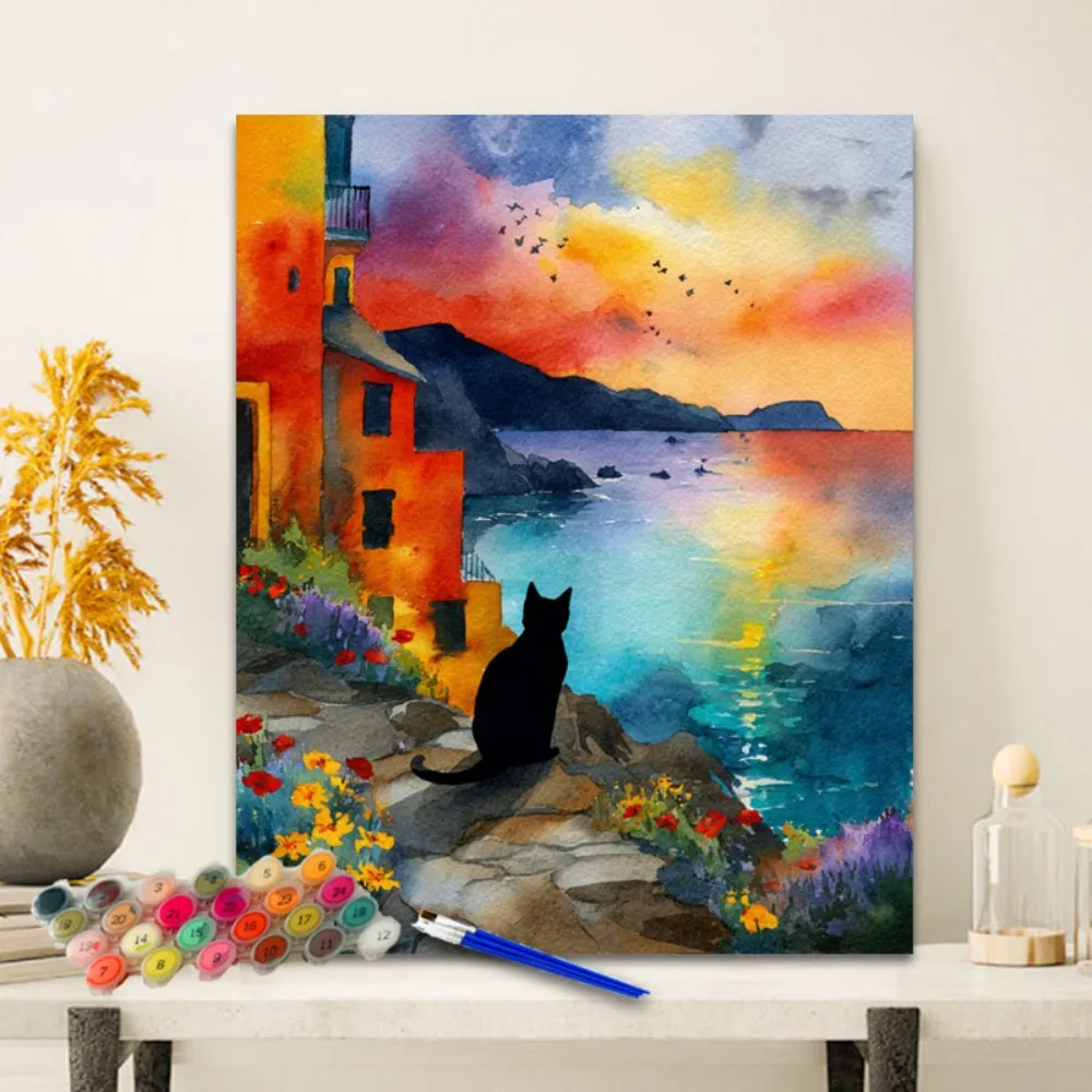 Painting By Numbers Colorful house Black cat Anniversary gift on Digital Painting Canvas Acrylic Paint Image Digital Coloring
Painting By Numbers Colorful house Black cat Anniversary gift on Digital Painting Canvas Acrylic Paint Image Digital Coloring