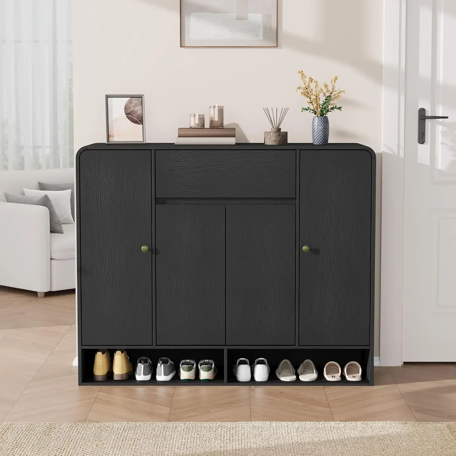 Shoe Storage Cabinet With Drawers And Doors Freestanding Entryway Organizer Large Capacity Narrow For Hallway Living Room Black
Shoe Storage Cabinet With Drawers And Doors Freestanding Entryway Organizer Large Capacity Narrow For Hallway Living Room Black