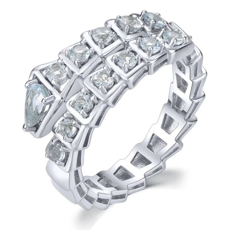 Real 925 Sterling Silver Wedding Ring Original Natural Aquamarine Ring 925 Silver Engagement Gift Birthday Snake Shape
Real 925 Sterling Silver Wedding Ring Original Natural Aquamarine Ring 925 Silver Engagement Gift Birthday Snake Shape