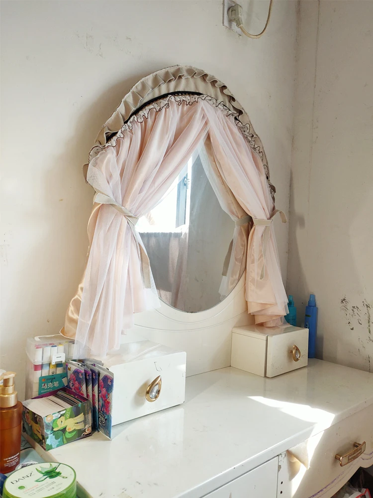 Dust-proof lace cloth dresser mirror cover oval curtain
Dust-proof lace cloth dresser mirror cover oval curtain