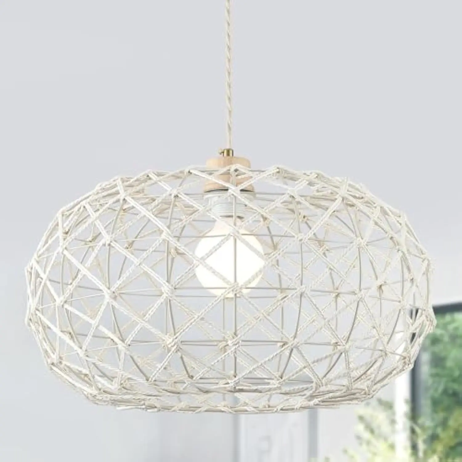 Bohemian Large Woven Pendant Light Fixture 17.8 英寸 One-Light Adjustable Boho Basket Handmade Hemp Rope Pendant Lighting for K
Bohemian Large Woven Pendant Light Fixture 17.8 英寸 One-Light Adjustable Boho Basket Handmade Hemp Rope Pendant Lighting for K