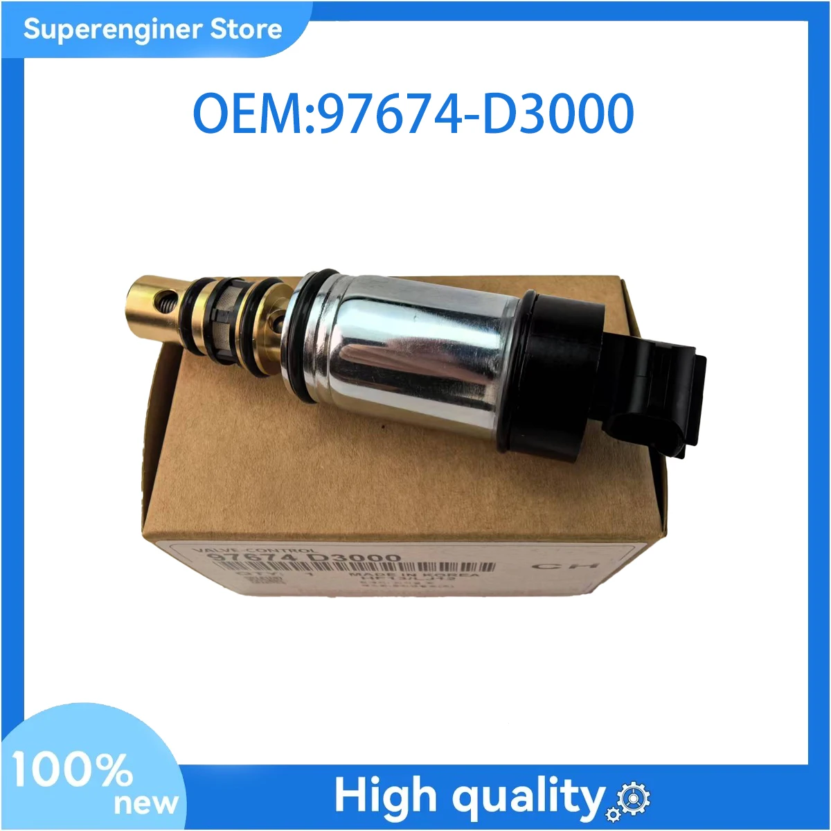 97674-D3000 Электронный регулирующий клапан компрессора переменного тока для Kia Soul Hyundai Sportage I40 TUCSON 97674 D3000
97674-D3000 Электронный регулирующий клапан компрессора переменного тока для Kia Soul Hyundai Sportage I40 TUCSON 97674 D3000