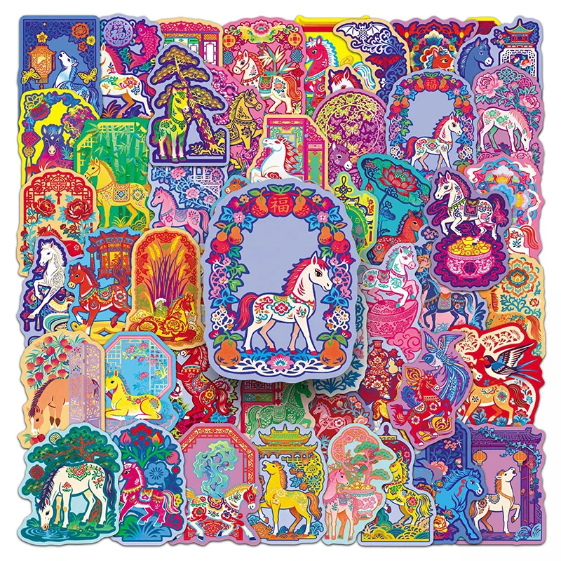 50 Sheets Cute Funny Happy Year Of The Horse Stickers Cartoon Cute Chinese New Year Sticker Skateboarding Home Decal Sticker
50 Sheets Cute Funny Happy Year Of The Horse Stickers Cartoon Cute Chinese New Year Sticker Skateboarding Home Decal Sticker