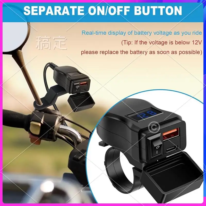 NEW-Motorcycle USB Charger With Voltmeter USB-A+Type-C Motorcycle Charger Motorcycle Accessories
NEW-Motorcycle USB Charger With Voltmeter USB-A+Type-C Motorcycle Charger Motorcycle Accessories