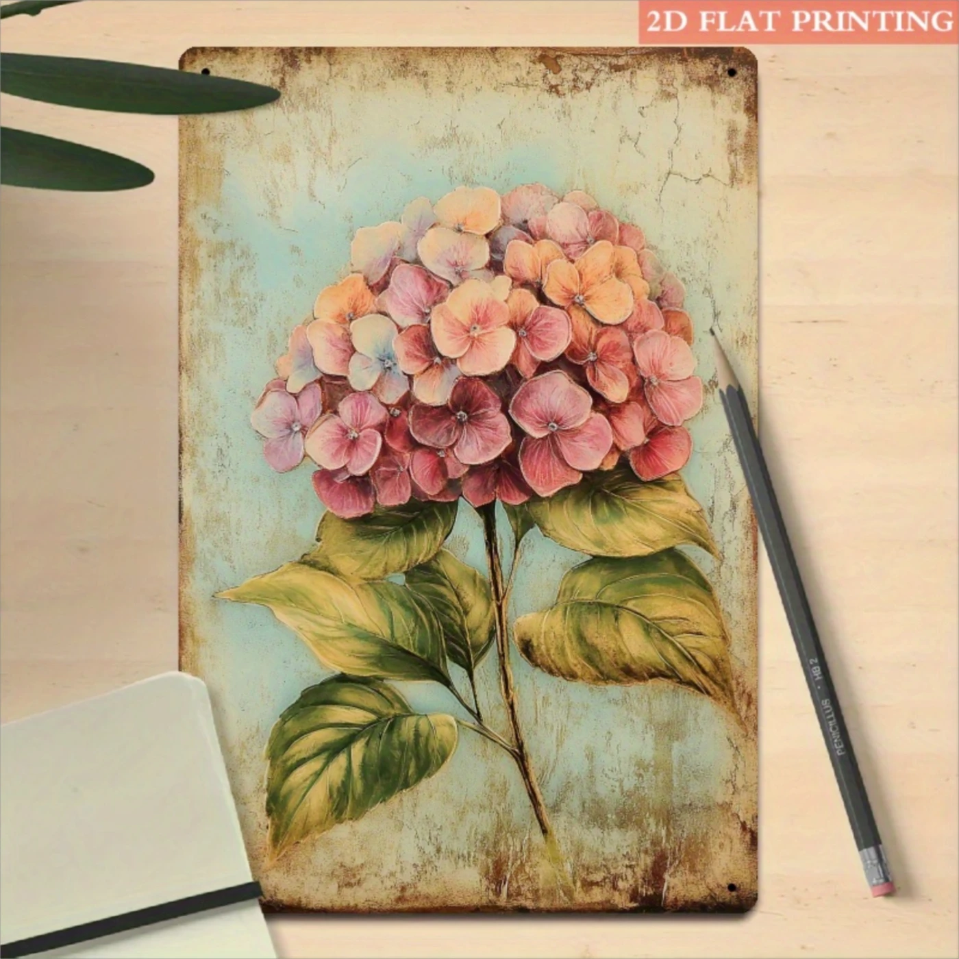 2D Flat, 1pc Vintage Hydrangea Iron Wall Decor Sign - 8.0X12.0 inch Suitable for Living Room, Office, Garden, Indoor/Outdoor Decoration with Hydrangea Flower, Metal Plaque For, Balcony - Ideal Anniversary Gift
2D Flat, 1pc Vintage Hydrangea Iron Wall Decor Sign - 8.0X12.0 inch Suitable for Living Room, Office, Garden, Indoor/Outdoor Decoration with Hydrangea Flower, Metal Plaque For, Balcony - Ideal Anniversary Gift