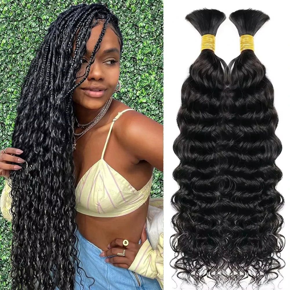 Human Hair Braiding Bundles Water Wave Hair Braids Extension Deep Wave Bulks Curly Virgin Human Hair Bundle for Boho Braids
Human Hair Braiding Bundles Water Wave Hair Braids Extension Deep Wave Bulks Curly Virgin Human Hair Bundle for Boho Braids