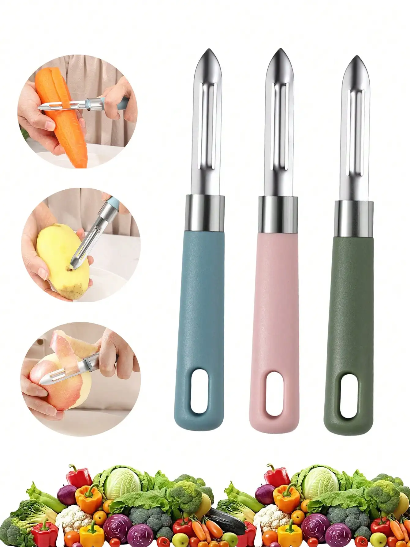 1pc Stainless Steel Fruit And Vegetable Peeler, Potato Peeler, Potato Peeler, Multifunctional Melon Slicer
1pc Stainless Steel Fruit And Vegetable Peeler, Potato Peeler, Potato Peeler, Multifunctional Melon Slicer