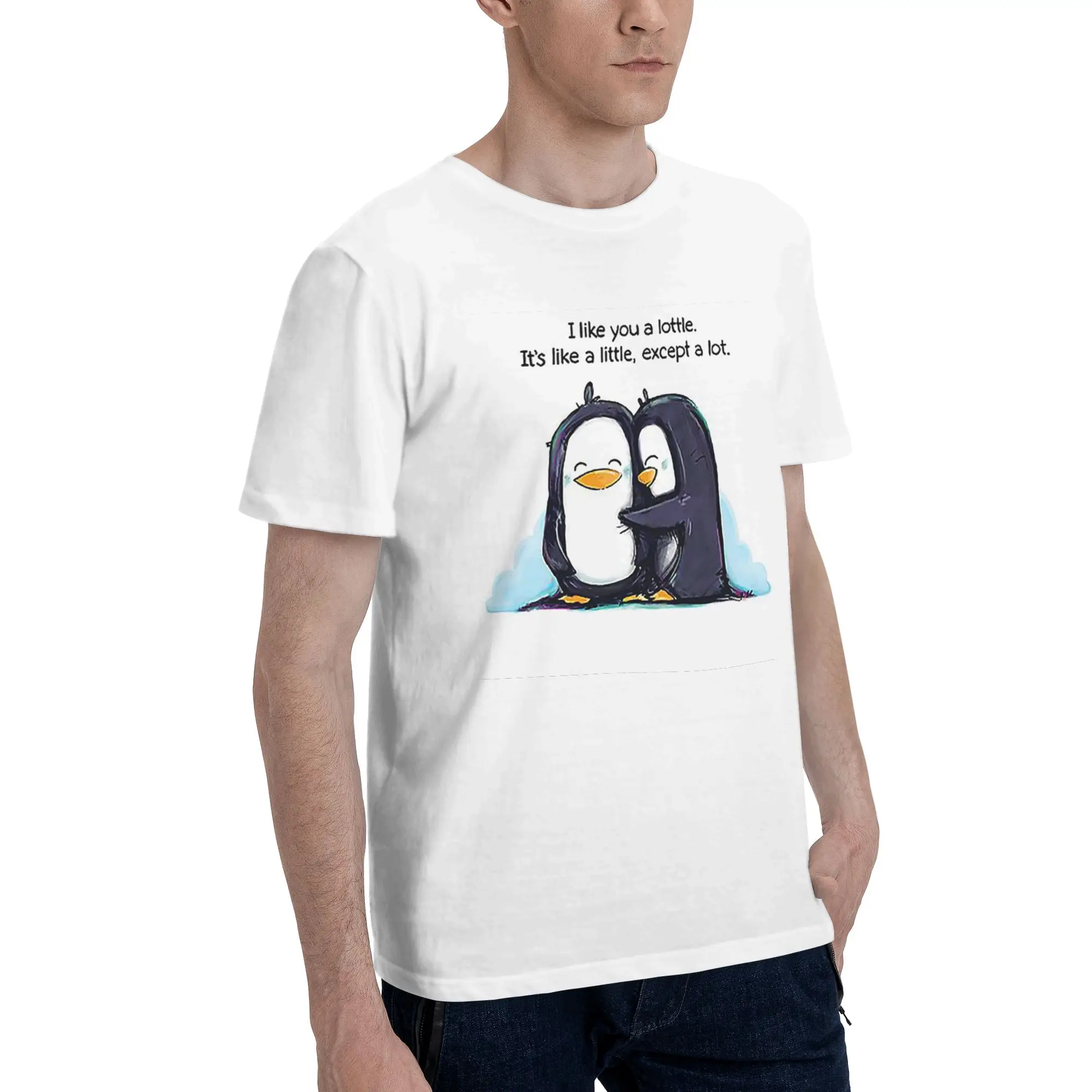 I Like You a Lottle Penguin Men T-Shirt Plus Size T Shirts Men's Crew Neck Cotton Tees Short Summer Male
I Like You a Lottle Penguin Men T-Shirt Plus Size T Shirts Men's Crew Neck Cotton Tees Short Summer Male