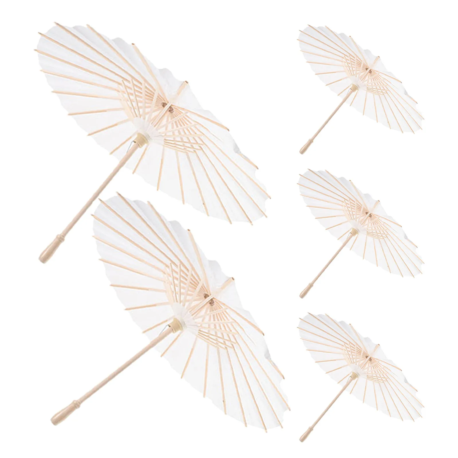 5Pcs White Paper Umbrellas Chinese Japanese Style Wedding Paper Parasol Lightweight Bamboo Frame for Bridal Photography Props
5Pcs White Paper Umbrellas Chinese Japanese Style Wedding Paper Parasol Lightweight Bamboo Frame for Bridal Photography Props