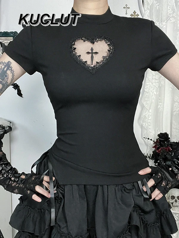 Gothic Short Sleeve T-shirt Waist Slim Spice O Neck Top and Skirt Suit Subculture Y2k Style Two Piece Sets for Women Summer
Gothic Short Sleeve T-shirt Waist Slim Spice O Neck Top and Skirt Suit Subculture Y2k Style Two Piece Sets for Women Summer