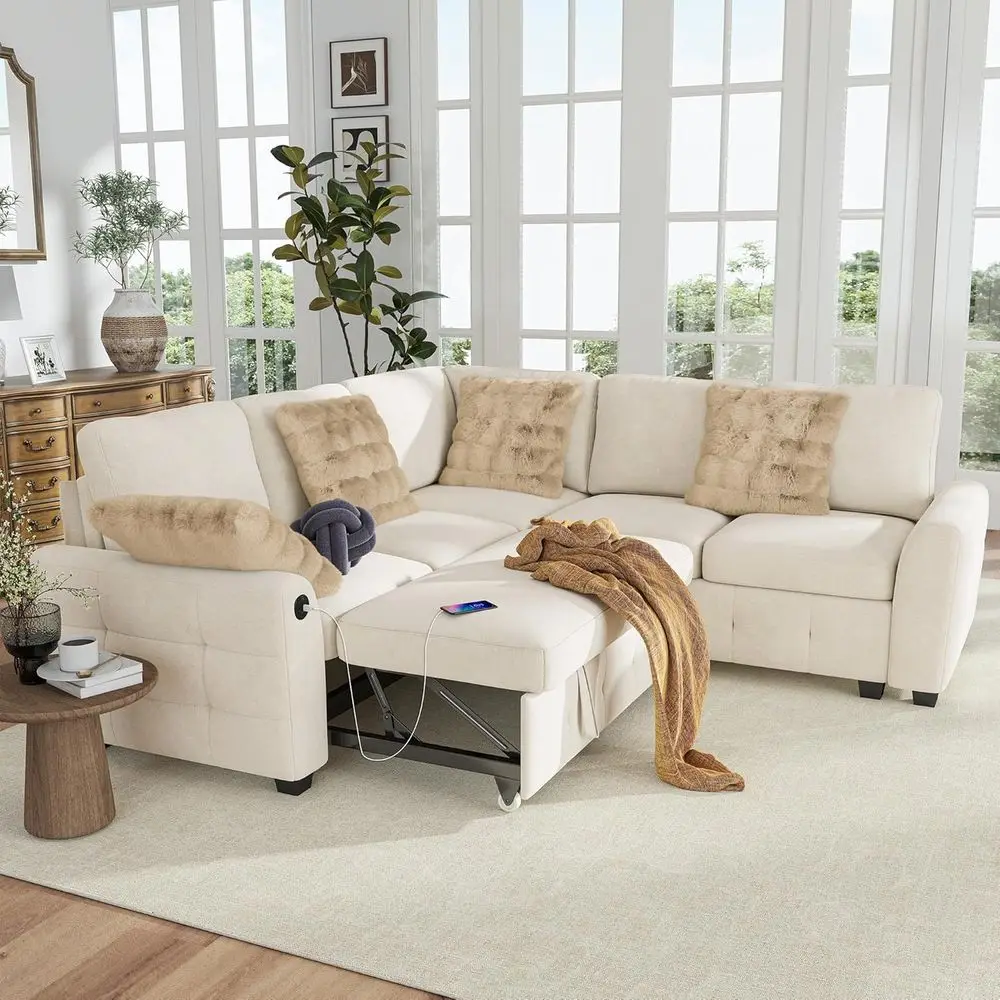 Sectional Couch with Pull Out Soa Bed,Chenille Sleeper Soa with 2 Seat Storage & USB Charging,Comy L Shaped ular Couches or Livi
Sectional Couch with Pull Out Soa Bed,Chenille Sleeper Soa with 2 Seat Storage & USB Charging,Comy L Shaped ular Couches or Livi