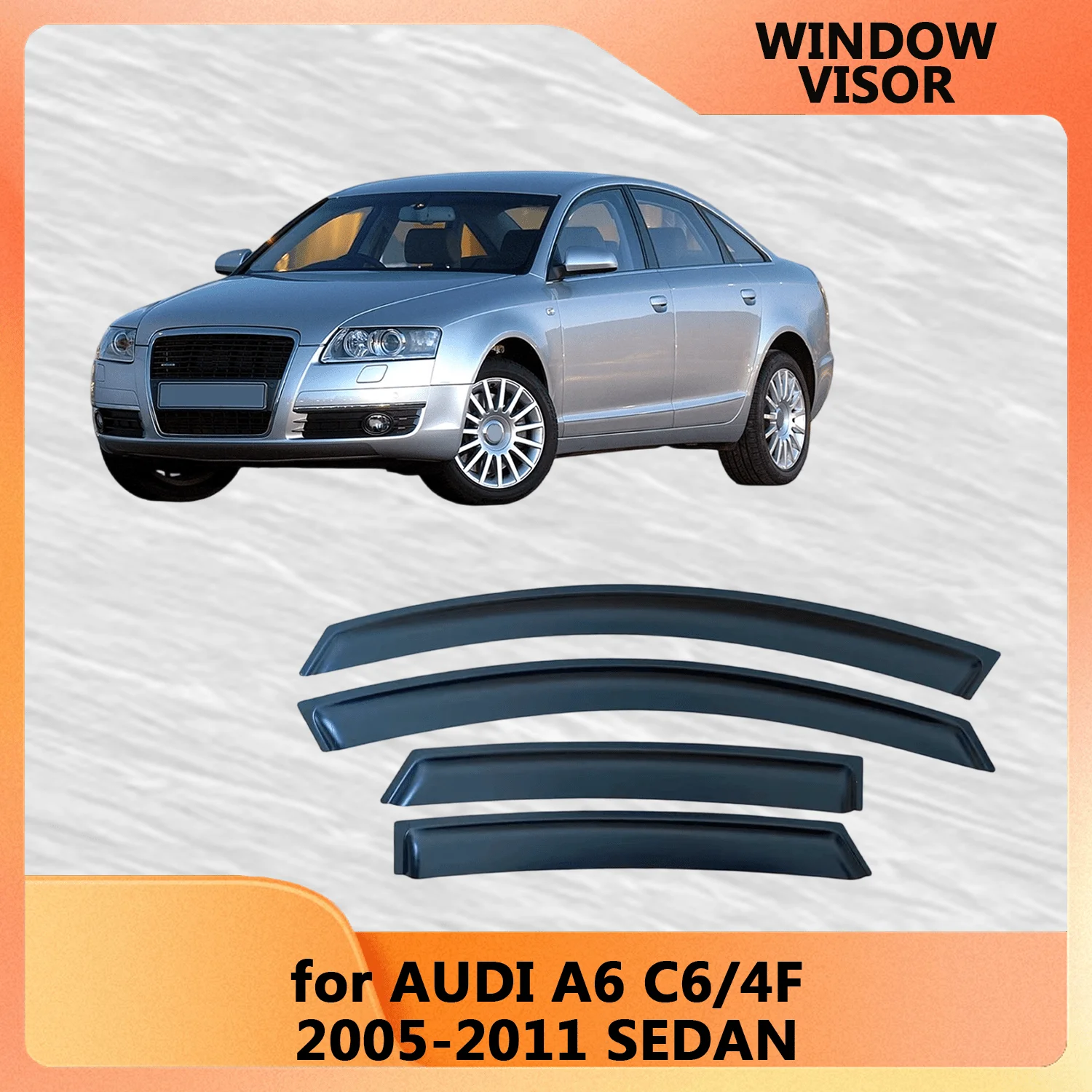 Оконный козырек для Audi A6 C6 Sedan 2005 2006 2007 2008 2009 2010 2011, ветрозащитный дефлектор, защита от дождя, дверной козырек, вентиляционные шторы, вентилятор
Оконный козырек для Audi A6 C6 Sedan 2005 2006 2007 2008 2009 2010 2011, ветрозащитный дефлектор, защита от дождя, дверной козырек, вентиляционные шторы, вентилятор