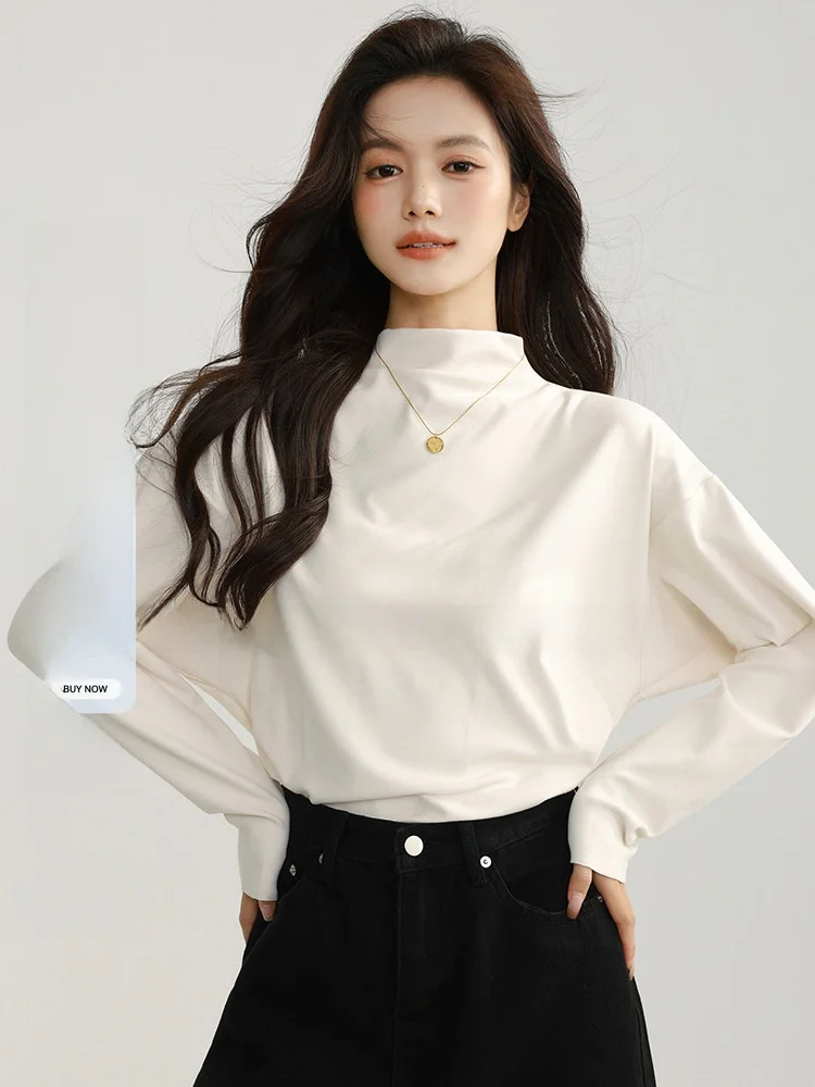 Soft Cozy Long Sve T-irt Women's Autumn Winter New Sle Loose Slimming Overhead Base irt Stand Fit Casual Sle
Soft Cozy Long Sve T-irt Women's Autumn Winter New Sle Loose Slimming Overhead Base irt Stand Fit Casual Sle