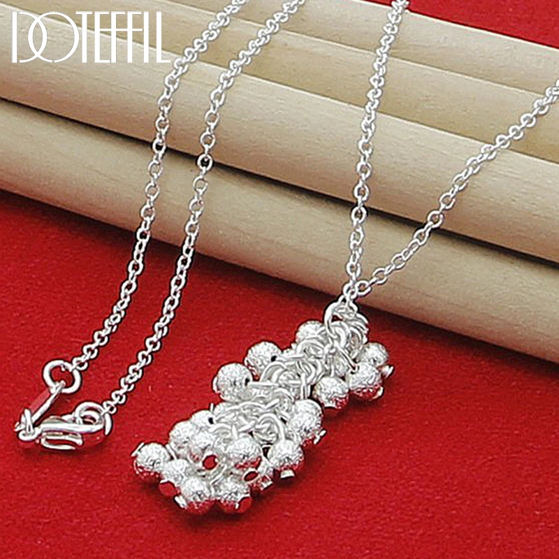 DOTEFFIL 925 Sterling Silver 18 Inch Chain Frosted Grape Beads Pendant Necklace For Women Wedding Engagement Charm Jewelry
DOTEFFIL 925 Sterling Silver 18 Inch Chain Frosted Grape Beads Pendant Necklace For Women Wedding Engagement Charm Jewelry