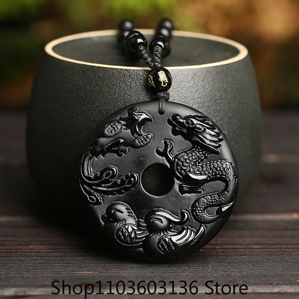 Natural Black Obsidian YINYANG Mandarin Duck Phoneix Dragon Necklace Pendant Talisman Charm Jewelry
Natural Black Obsidian YINYANG Mandarin Duck Phoneix Dragon Necklace Pendant Talisman Charm Jewelry