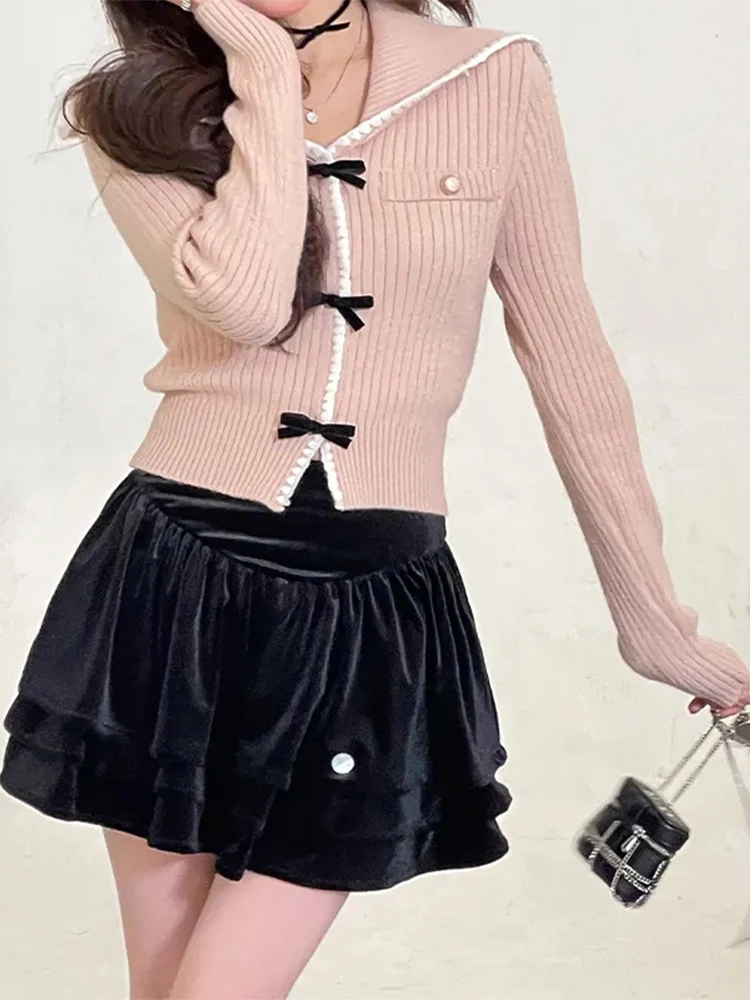 Knitted Sweater Women Korean Y2K Crop Tops Female Cute Bow Knot Long Sleeve Pullover Lady Autumn Casual Sweaters Streetwear
Knitted Sweater Women Korean Y2K Crop Tops Female Cute Bow Knot Long Sleeve Pullover Lady Autumn Casual Sweaters Streetwear