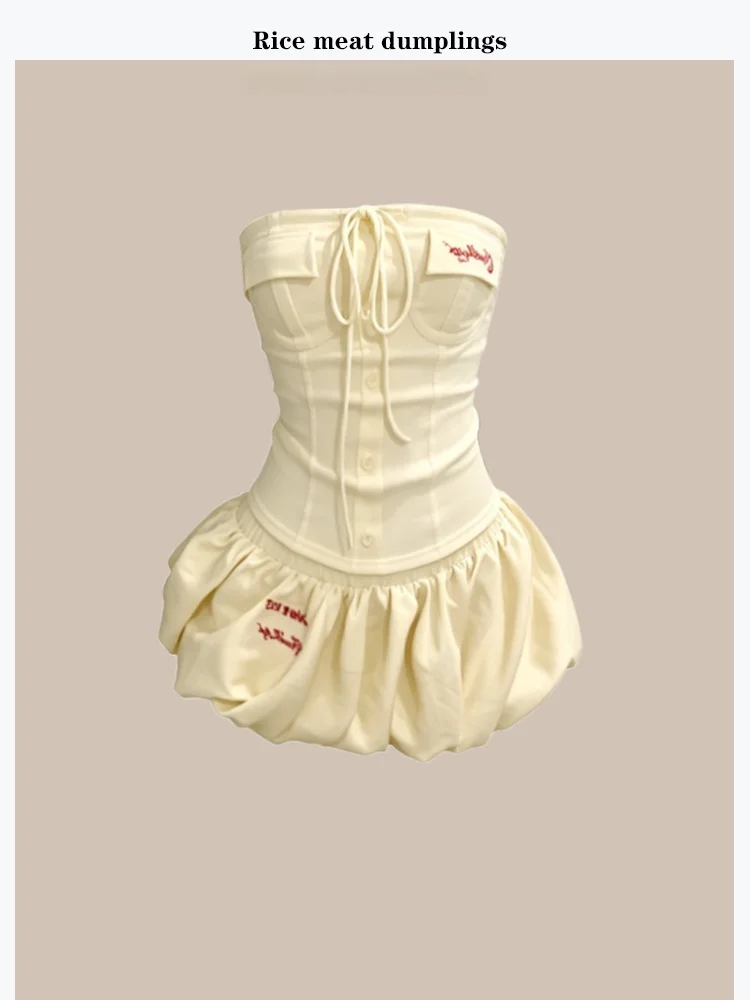 Sweet Bow Tie Pleated Skirt Two Piece Set Summer Beautiful Cute Fashionable High Waist Short Sleeve One Shoulder Top
Sweet Bow Tie Pleated Skirt Two Piece Set Summer Beautiful Cute Fashionable High Waist Short Sleeve One Shoulder Top