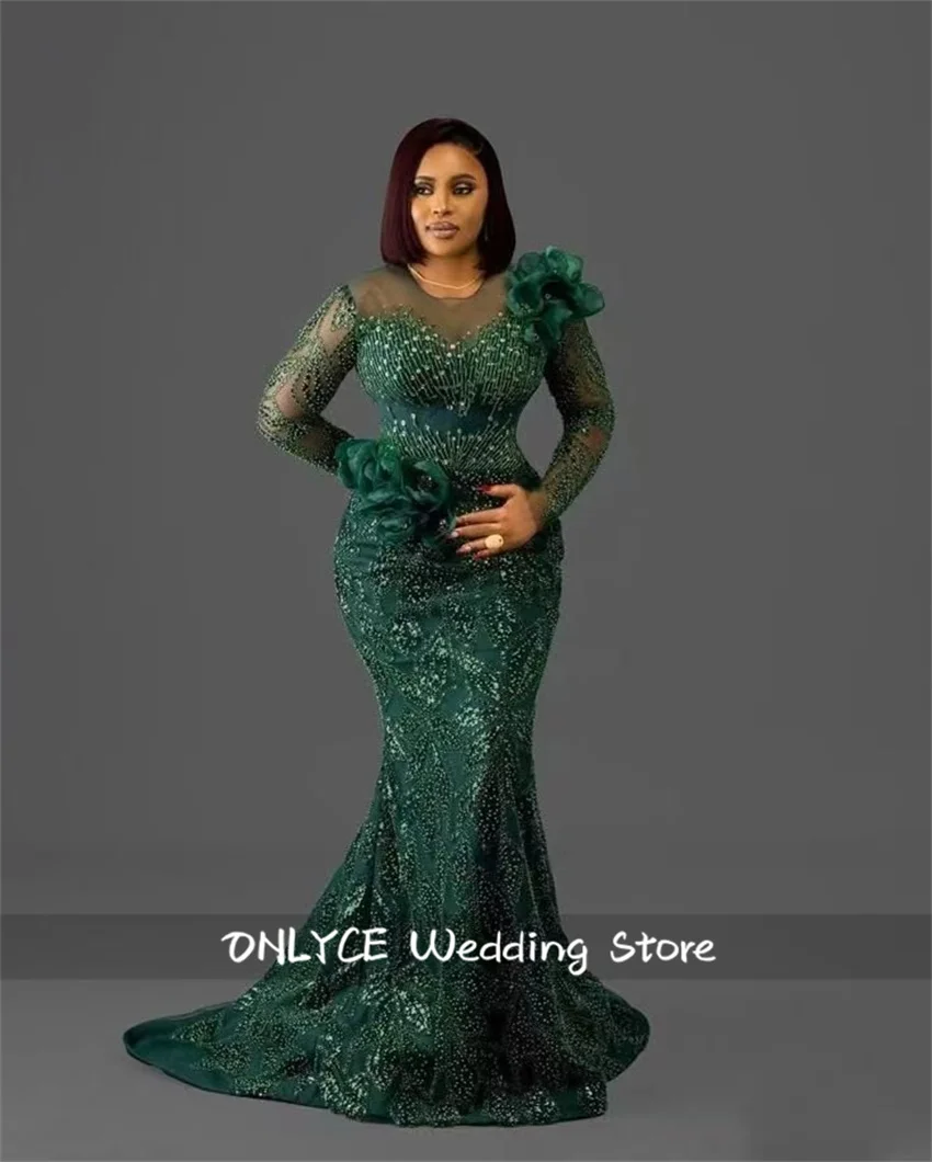 Shining Green Evening Dress Beading Crystals Birthday Party Gown Long Sleeves Prom Dresses Vestido De Noiva Customized
Shining Green Evening Dress Beading Crystals Birthday Party Gown Long Sleeves Prom Dresses Vestido De Noiva Customized