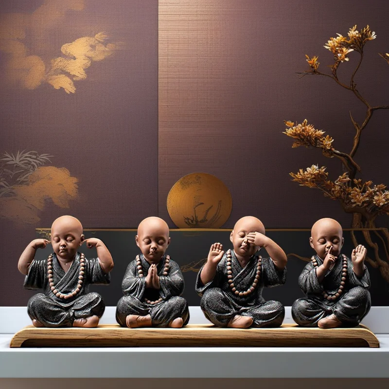 Ceramics Four Not Small Monk Statue Ceramic crafts Chinese characteristic decoration luxurious Home, Study, office accessories
Ceramics Four Not Small Monk Statue Ceramic crafts Chinese characteristic decoration luxurious Home, Study, office accessories
